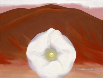 Georgia O keeffe Painting - red hills and white flower Georgia Okeeffe American modernism Precisionism